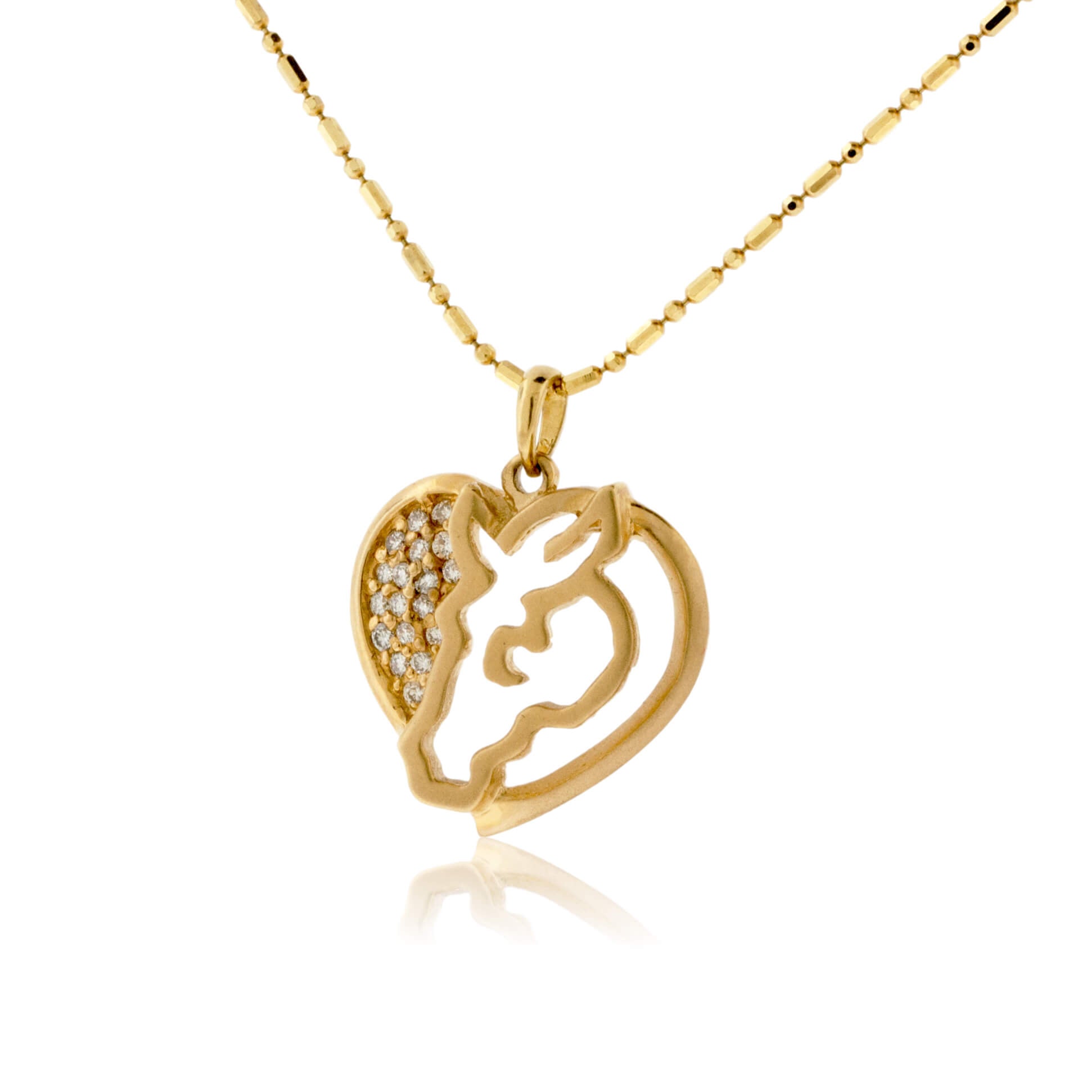 Love Horse in Heart Diamond Necklace - Park City Jewelers