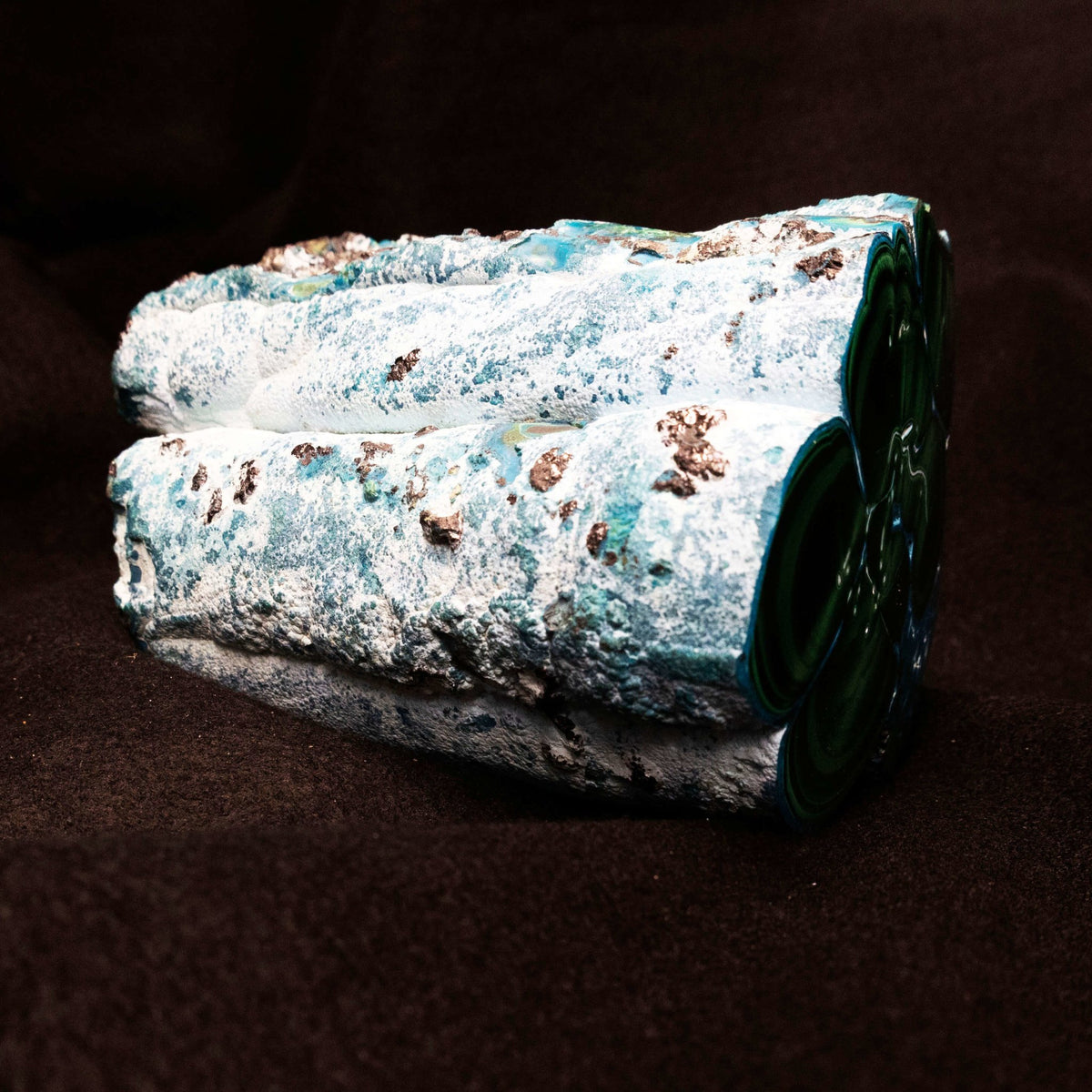 Malachite & Chrysocolla Chunk with Polished End - Park City Jewelers