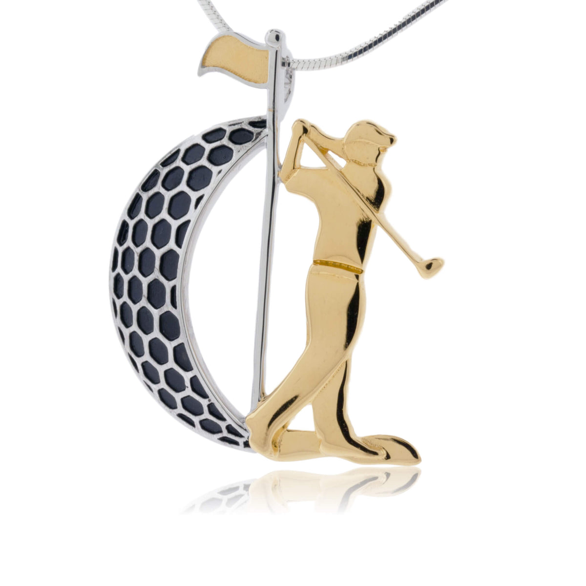 Man Golfing, Golf Ball, and Golf Flag Necklace - Park City Jewelers