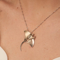 Manta Ray Hibiscus Pendant Large - Park City Jewelers