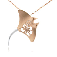 Manta Ray Hibiscus Pendant Large - Park City Jewelers