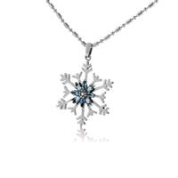 Marquise Blue Topaz Snowflake Pendant - Park City Jewelers