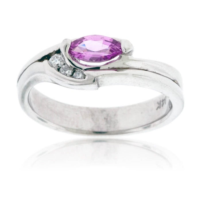 Marquise Pink Sapphire and Diamond Ring - Park City Jewelers