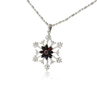 Marquise Red Garnet Snowflake Pendant - Park City Jewelers
