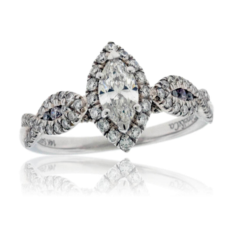 Marquise Shaped Diamond Engagement Ring with Halo - Park City Jewelers