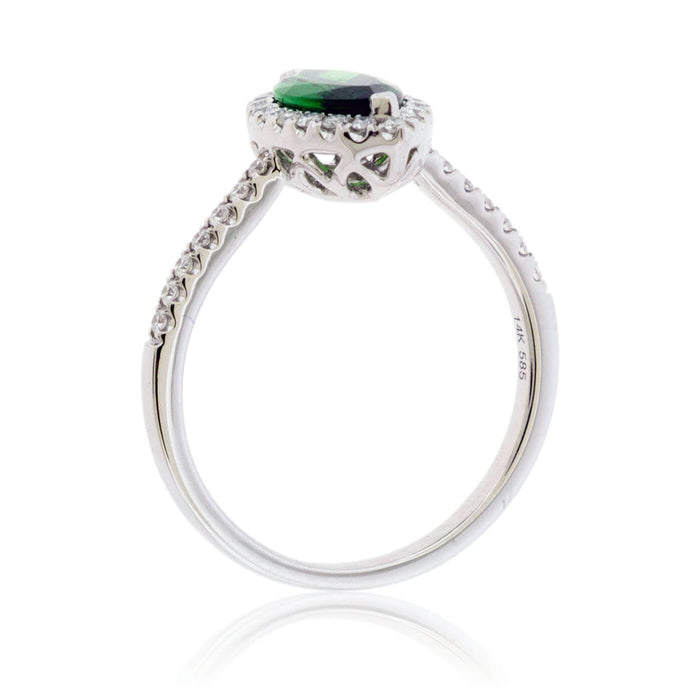 Marquise Tsavorite Garnet & Diamond Ring - Park City Jewelers