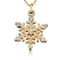Medium Diamond Tipped Snowflake Necklace - Park City Jewelers
