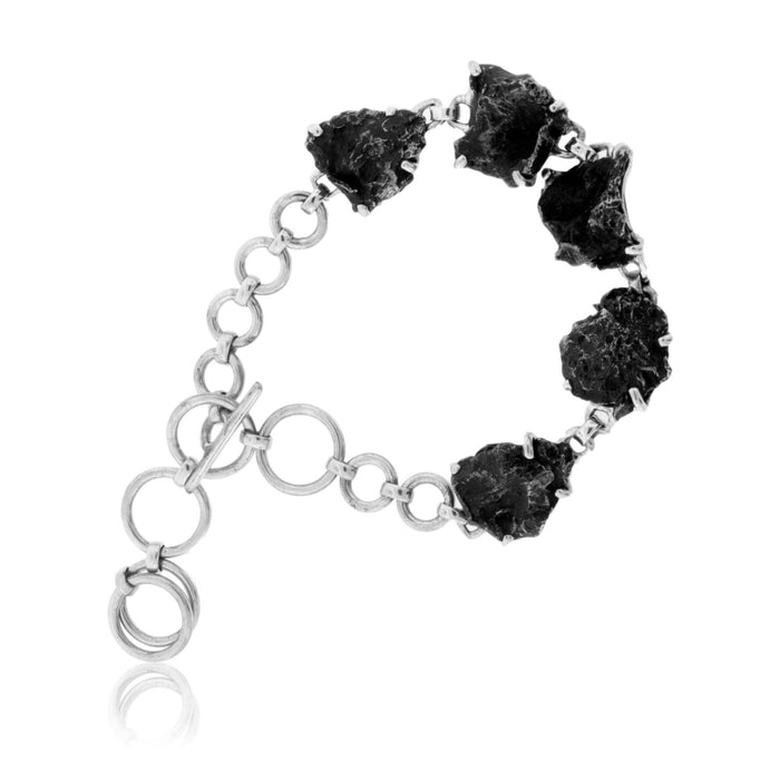 Meteorite Rough Sterling Silver Bracelet - Park City Jewelers