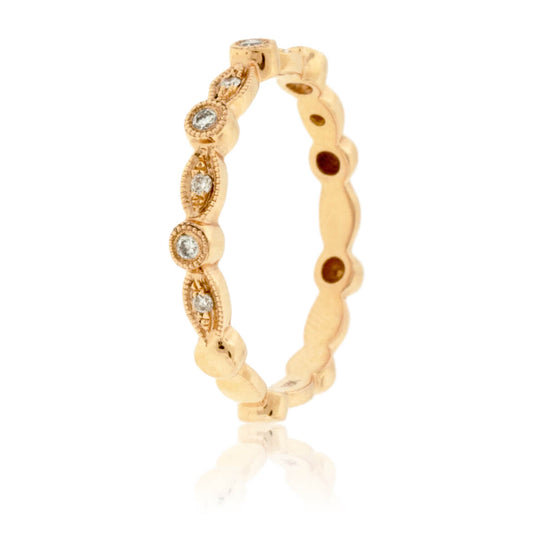 Milgrain Style Bezel Set Stackable Band - Park City Jewelers