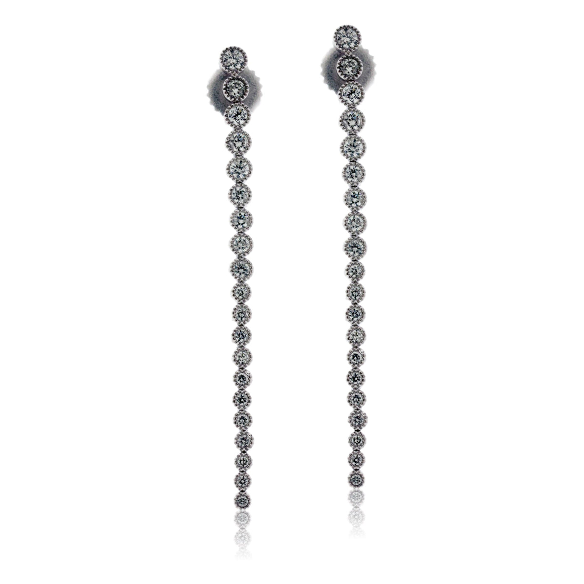 Milgrain Style Dangle Diamond Earrings - Park City Jewelers