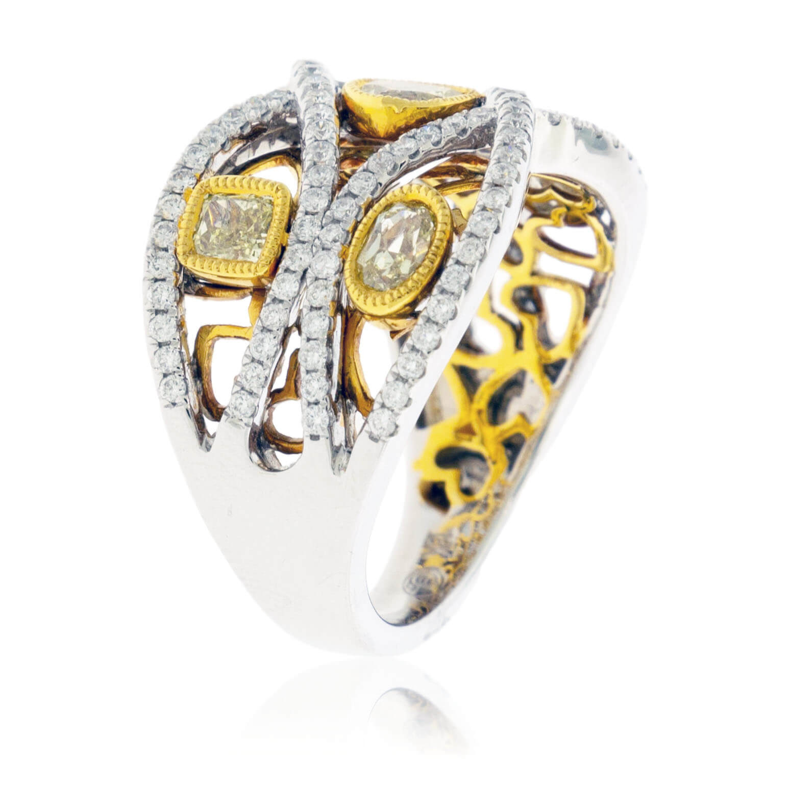 Mixed Cut Yellow Diamonds & Diamond Fashion Ring - Park City Jewelers