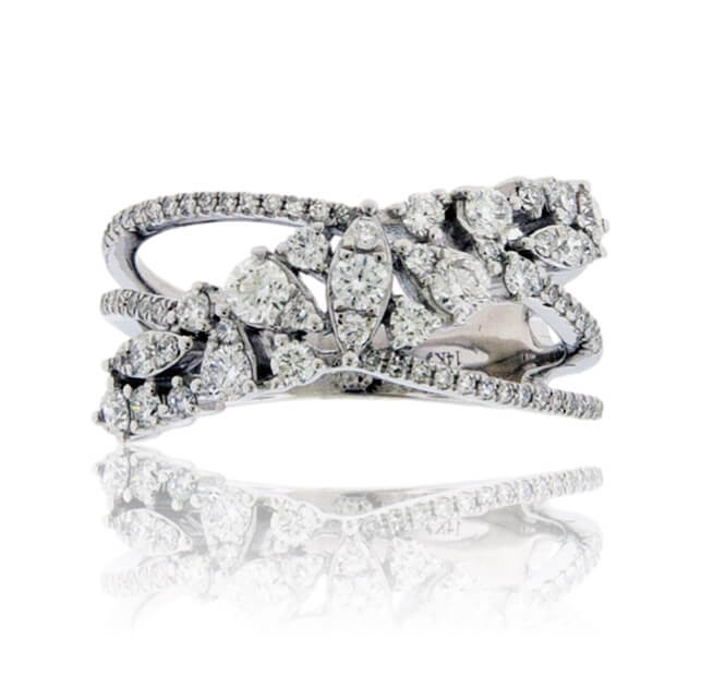 Mixed Diamond Bypassing Band - Park City Jewelers