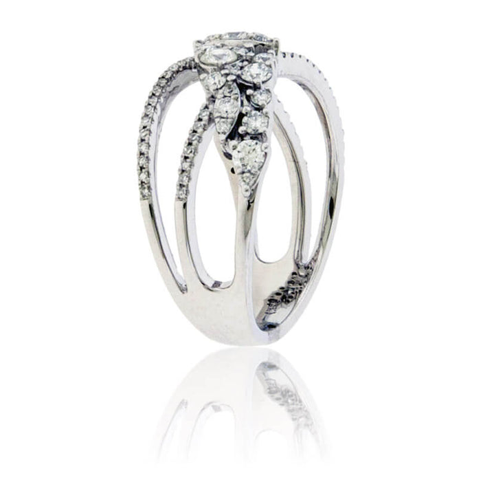 Mixed Diamond Bypassing Band - Park City Jewelers
