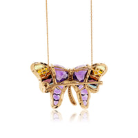 Mixed Gemstone & Diamond Butterfly Brooch - Pendant - Park City Jewelers