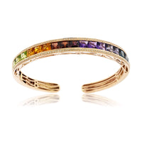 Mixed Gemstone & Diamond Flexing Bangle Bracelet - Park City Jewelers