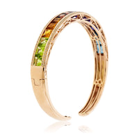 Mixed Gemstone & Diamond Flexing Bangle Bracelet - Park City Jewelers