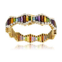 Mixed Gemstone & Diamond Flexing Tennis Bracelet - Park City Jewelers