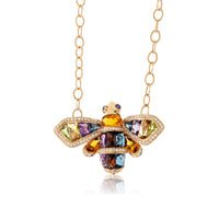 Mixed Gemstone & Diamond Queen Bee Pendant - Park City Jewelers