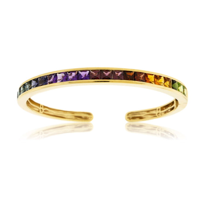 Mixed Gemstone Flexing Bangle Bracelet - Park City Jewelers