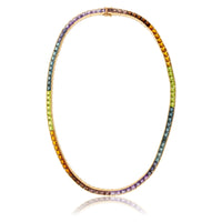 Mixed Gemstone Tennis Style Necklace - Park City Jewelers