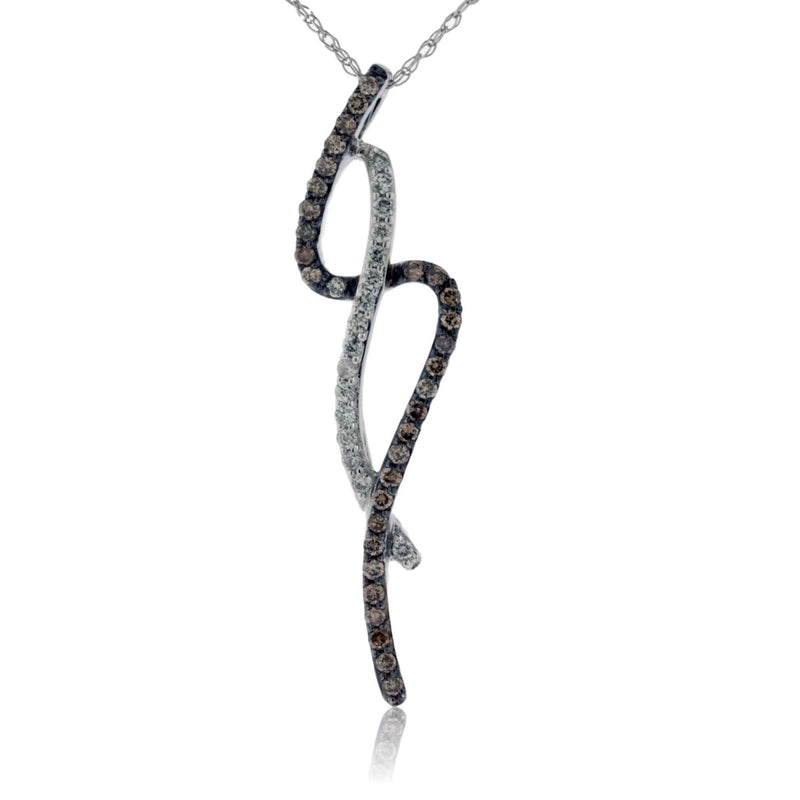 Mocha Diamond & Diamond Swirl Necklace - Park City Jewelers