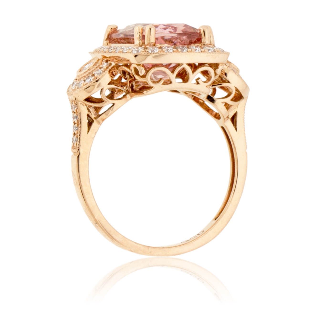 Modified Cushion-Cut Morganite & Diamond Ring - Park City Jewelers