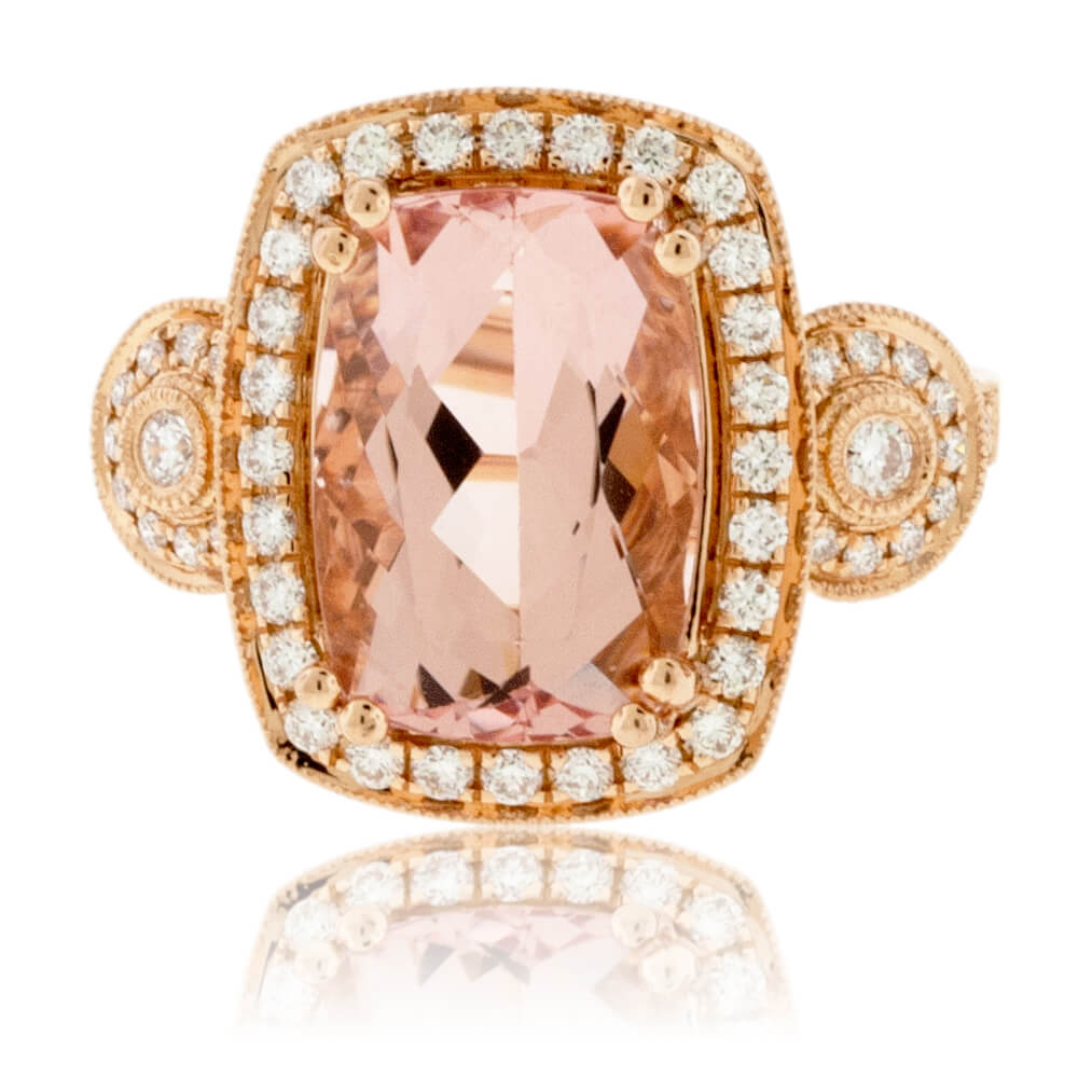 Modified Cushion-Cut Morganite & Diamond Ring - Park City Jewelers