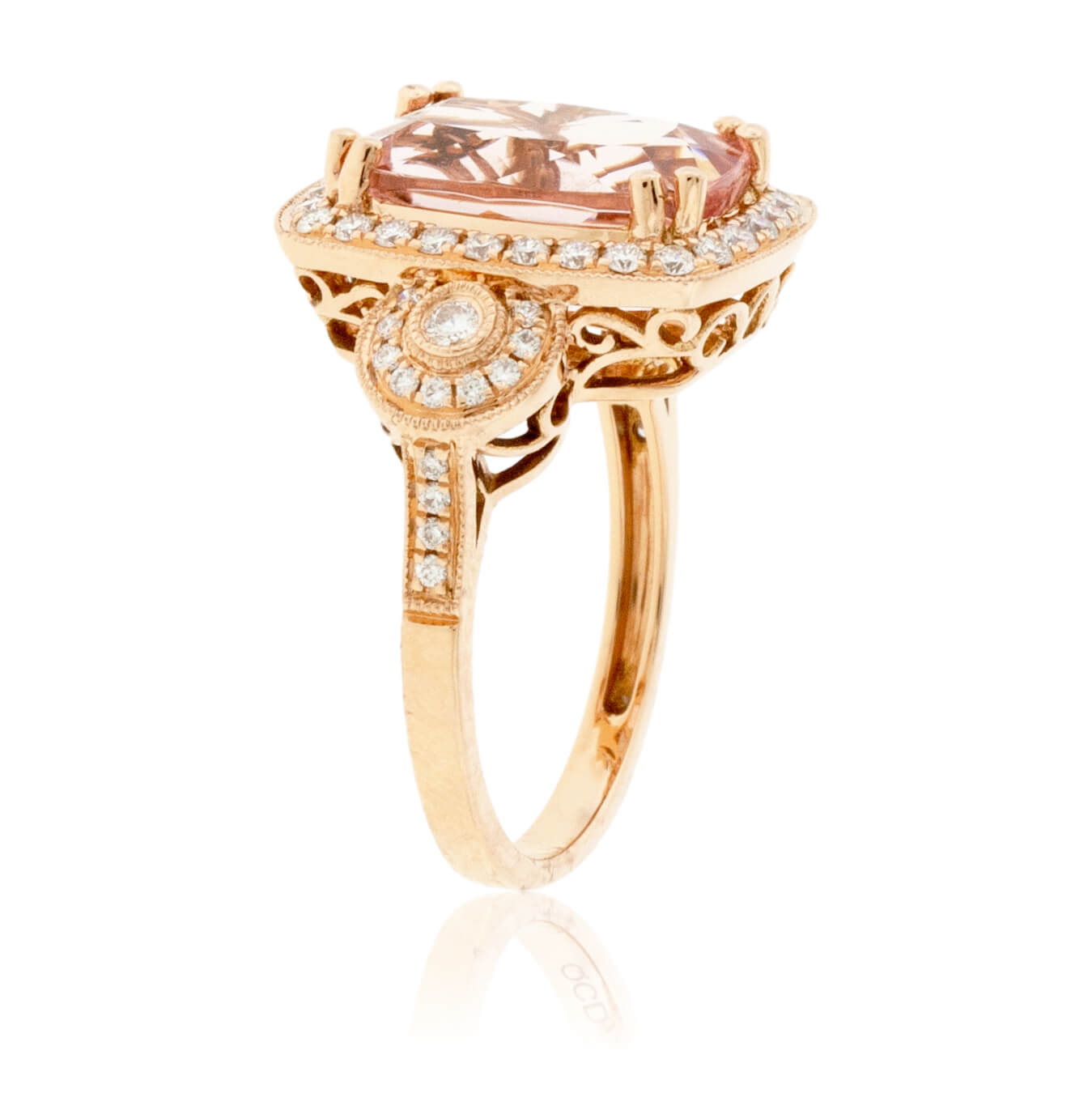Modified Cushion-Cut Morganite & Diamond Ring - Park City Jewelers