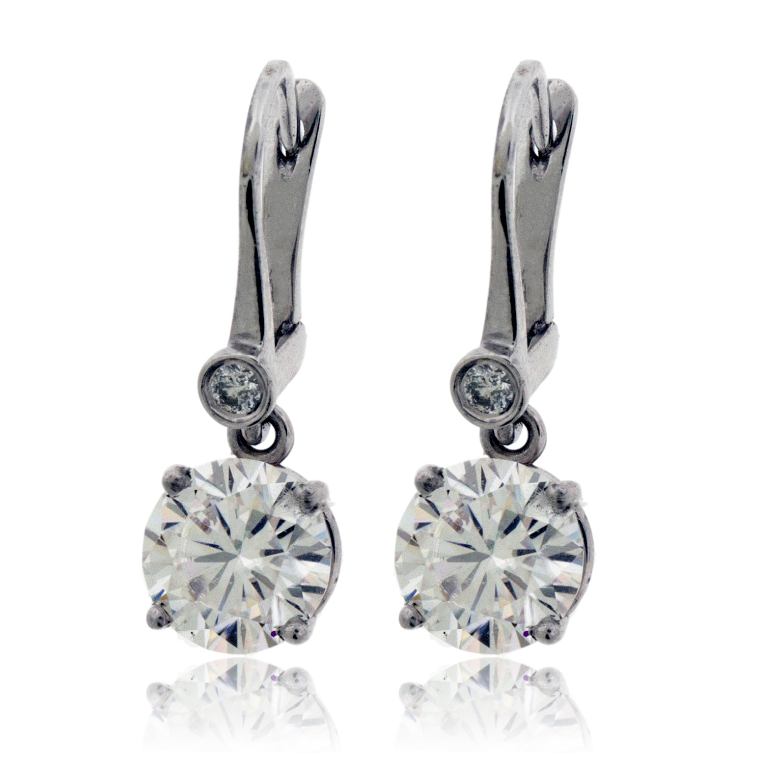14kt White Gold Womens Princess Round Diamond Soleil Cluster Dangle Earrings  1/2 Cttw – Jewelry Outlet