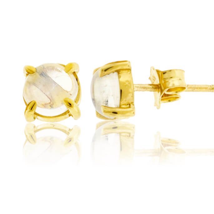 Moonstone Cabochon Stud Earrings - Park City Jewelers