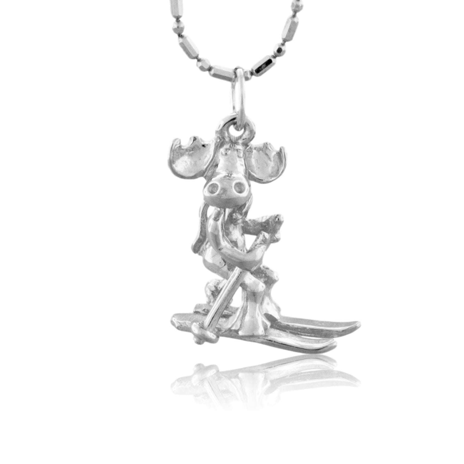 Moose Skiing Charm - Park City Jewelers