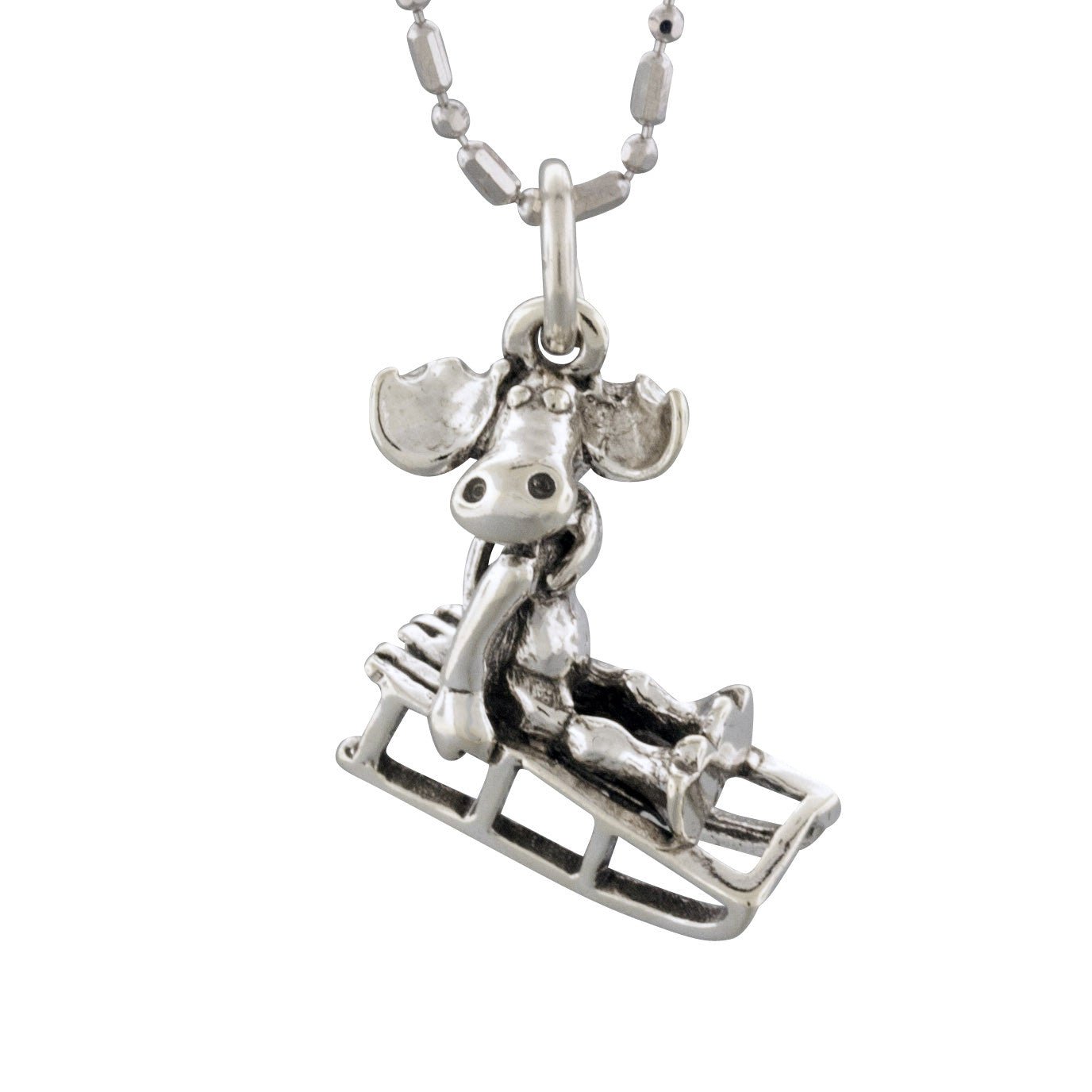 Moose Sledding Charm - Park City Jewelers