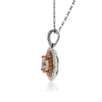 Morganite and Diamond Milgrain Halo Pendant - Park City Jewelers