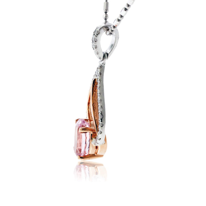 Morganite and Diamond Reverse Heart Pendant - Park City Jewelers