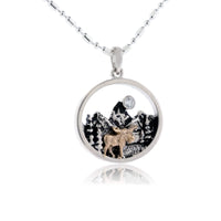 Mountain and Moose Circle Necklace - Park City Jewelers