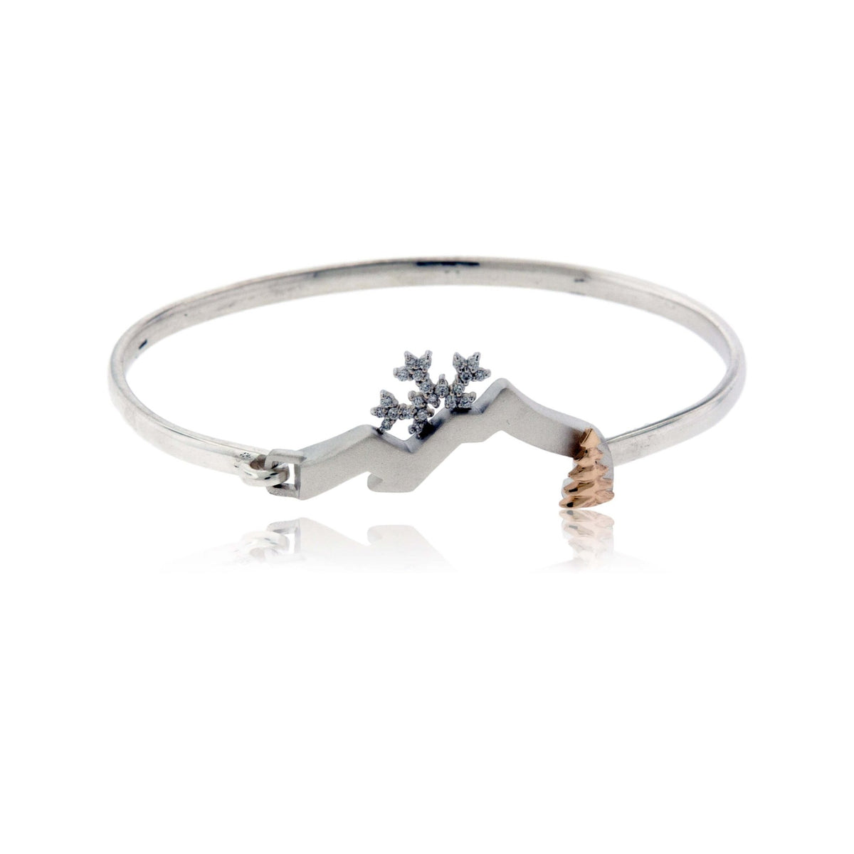 Mountain Bracelet with Diamond Snowflake - Park City Jewelers
