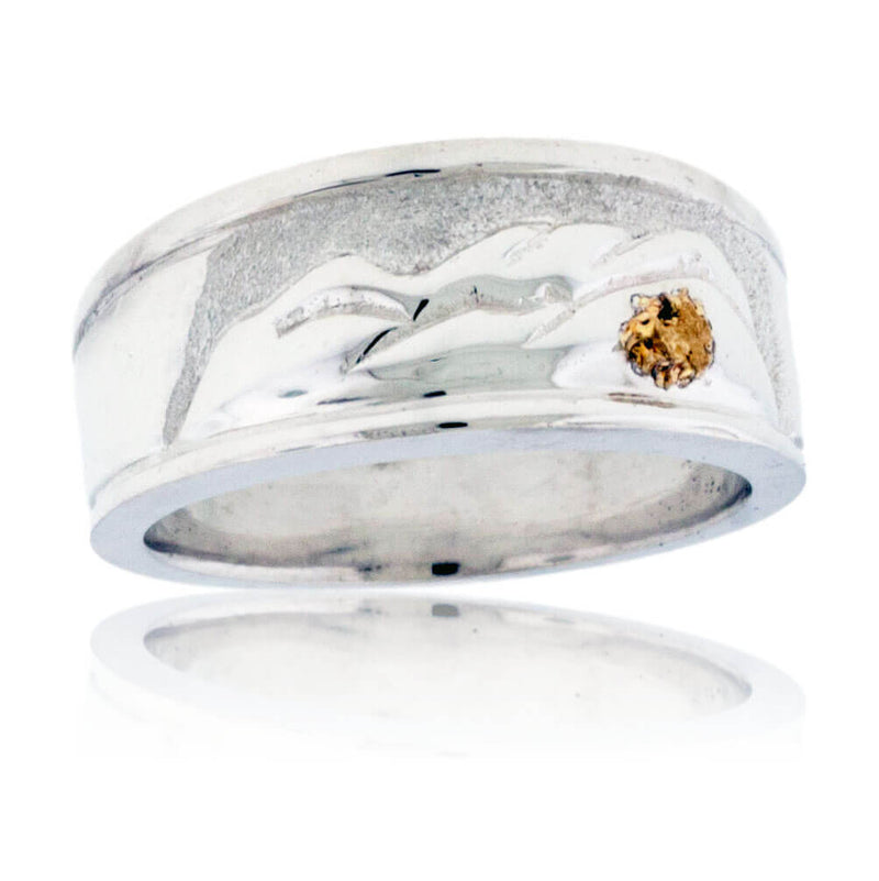 Mountain Scene Ring with Yellow Sapphire - Park City Jewelers