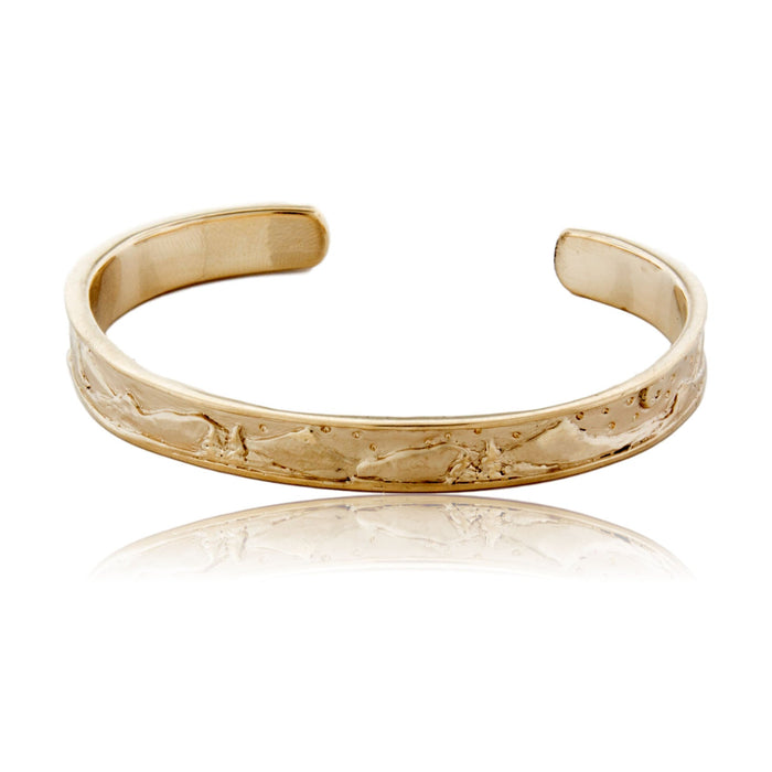 Mountain Scene with Trees, Stars, and Moon Cuff Bracelet - Park City Jewelers