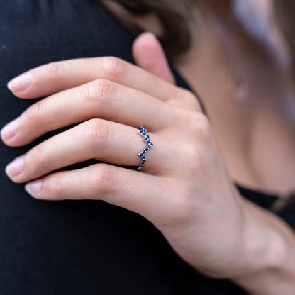 Mountain Silhouette Colored Stone Ring - Park City Jewelers