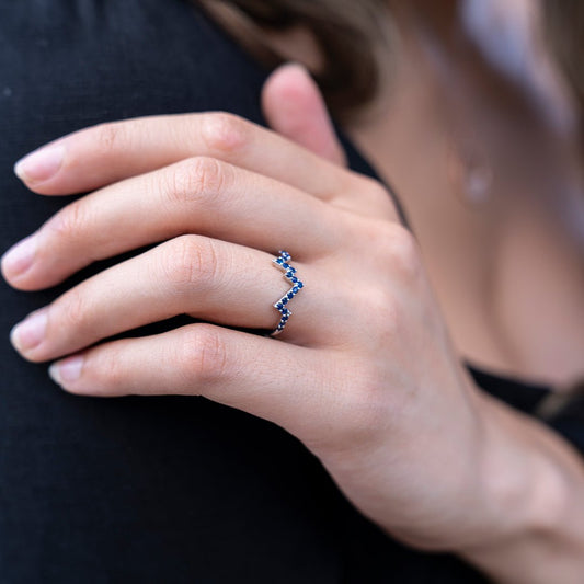 Mountain Silhouette Colored Stone Ring - Park City Jewelers