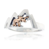 Mountain Silhouette with Moose Ring - Park City Jewelers