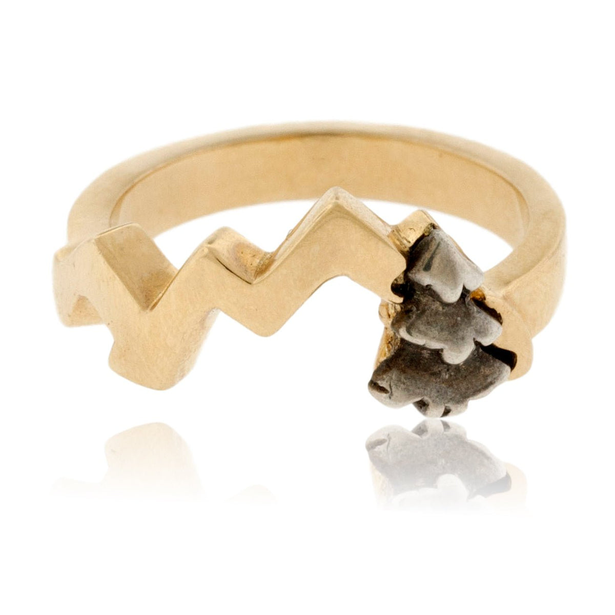 Mountain Silhouette with Pine Tree Ring - Park City Jewelers