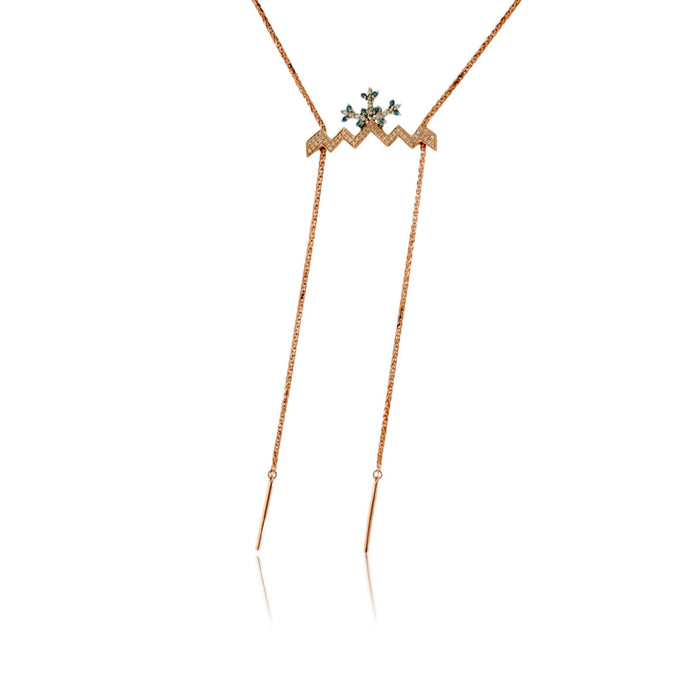 Mountain Silhouette with Snowflake Lariat Style Necklace - Park City Jewelers