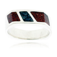 Multiple Color Dinosaur Bone Inlay Ring - Park City Jewelers