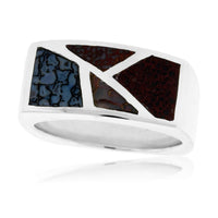 Multiple Color Dinosaur Bone Inlay Style Ring - Park City Jewelers