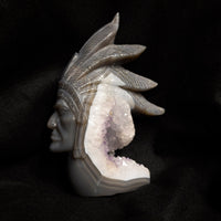 Native American Style Druzy and Amethyst Carving - Park City Jewelers