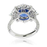 Natural Blue Sapphire & Large Diamond Cocktail Ring - Park City Jewelers
