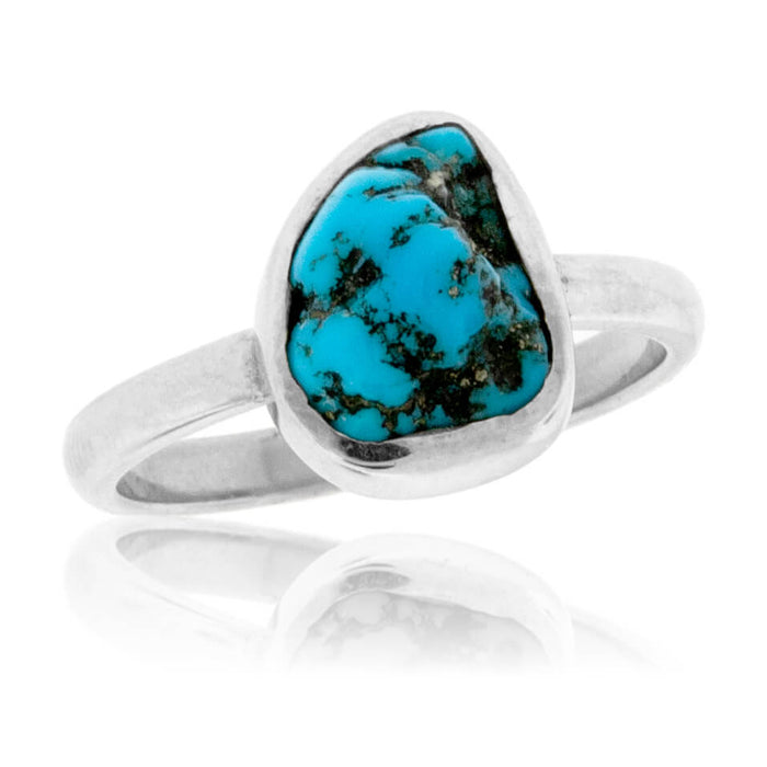Natural Kingman Turquoise in Hand Fabricated Ring - Park City Jewelers