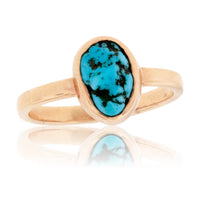 Natural Kingman Turquoise in Hand Fabricated Ring - Park City Jewelers