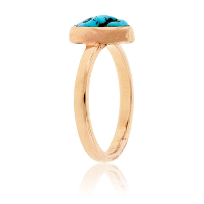 Natural Kingman Turquoise in Hand Fabricated Ring - Park City Jewelers